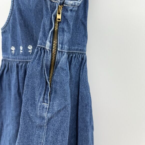 Kidlooks Denim 4T Girls Floral Embroidered Dress Cotton - Picture 5 of 8